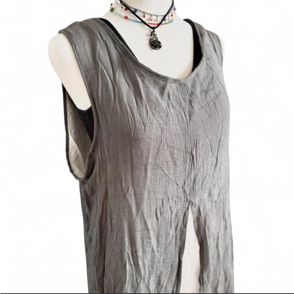 Boho Joli Grey Linen-esque Maxi Dress Size Medium